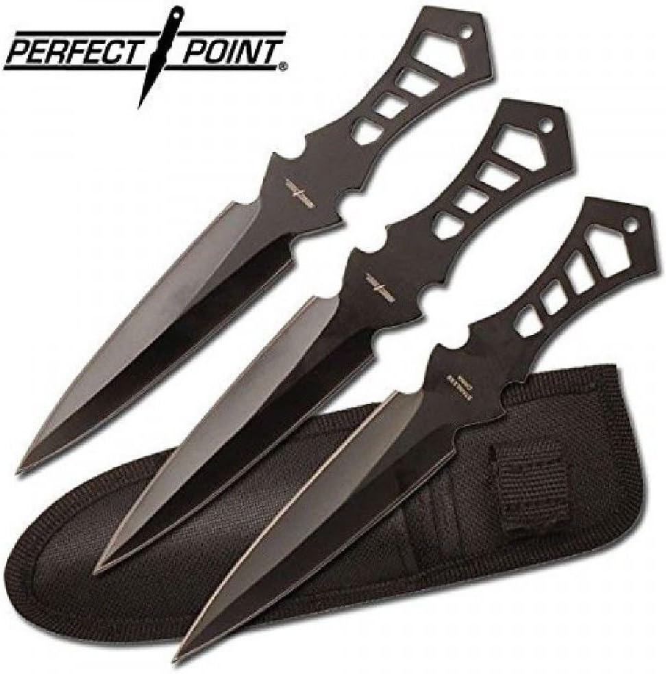 TK0173B Throwing Knife Set with Three Knives Black Blades