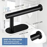 YUET Self Adhesive Matte Black Toilet Roll Holder SUS-304 Stainless Steel view 5
