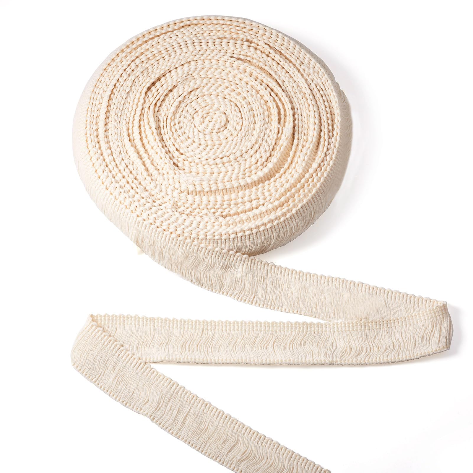 Crafans 12.5M Beige Cotton Tassel Fringe Trimming, 27-30mm for Home Decor, Curtains, Blanket