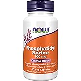 NOW Foods Supplements, Phosphatidyl Serine 100 mg with Phospholipid compound derived from Soy Lecithin, 60 Veg Capsules