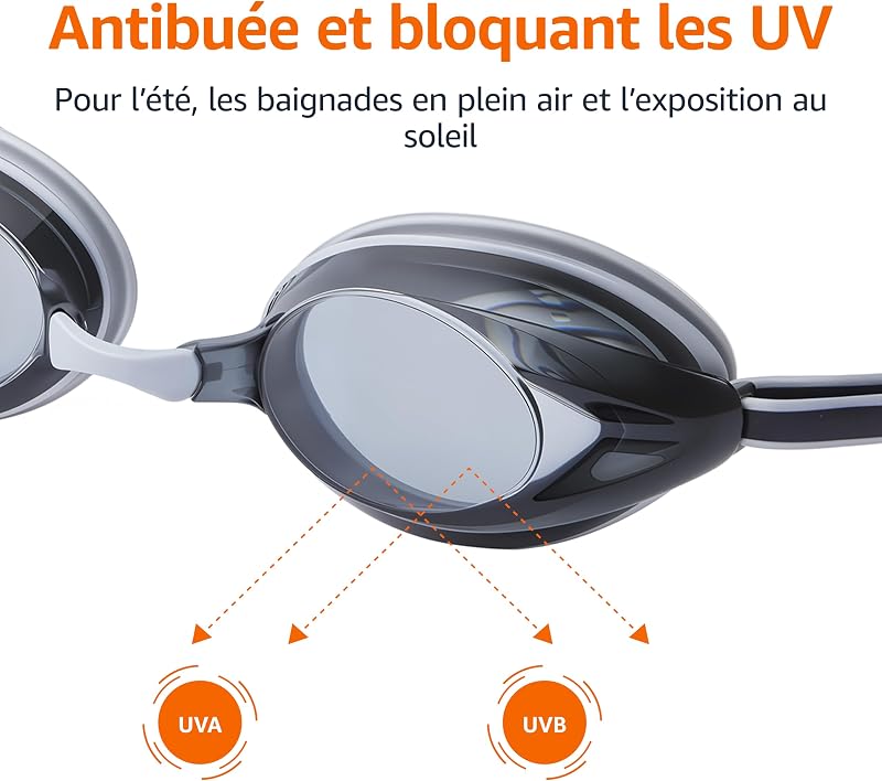 Lunettes de natation pour adulte, Argenté