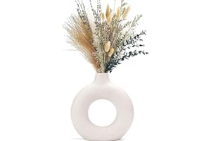 CEMABT Vases for Pampas Grass,Creative Vase Modern Home Decor,Handmade Vase White Ceramic Dried Flowers Craft Ornaments for O