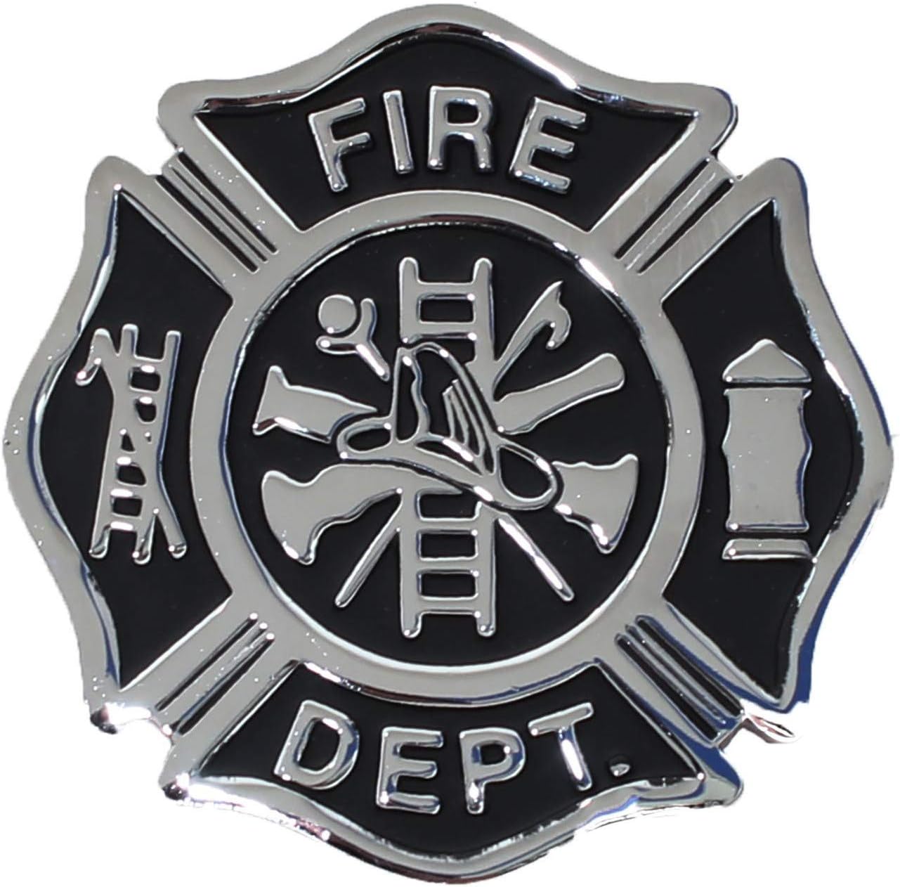 Amazon.com: Firefighter Maltese Cross Shaped Metal Auto Emblem (Black