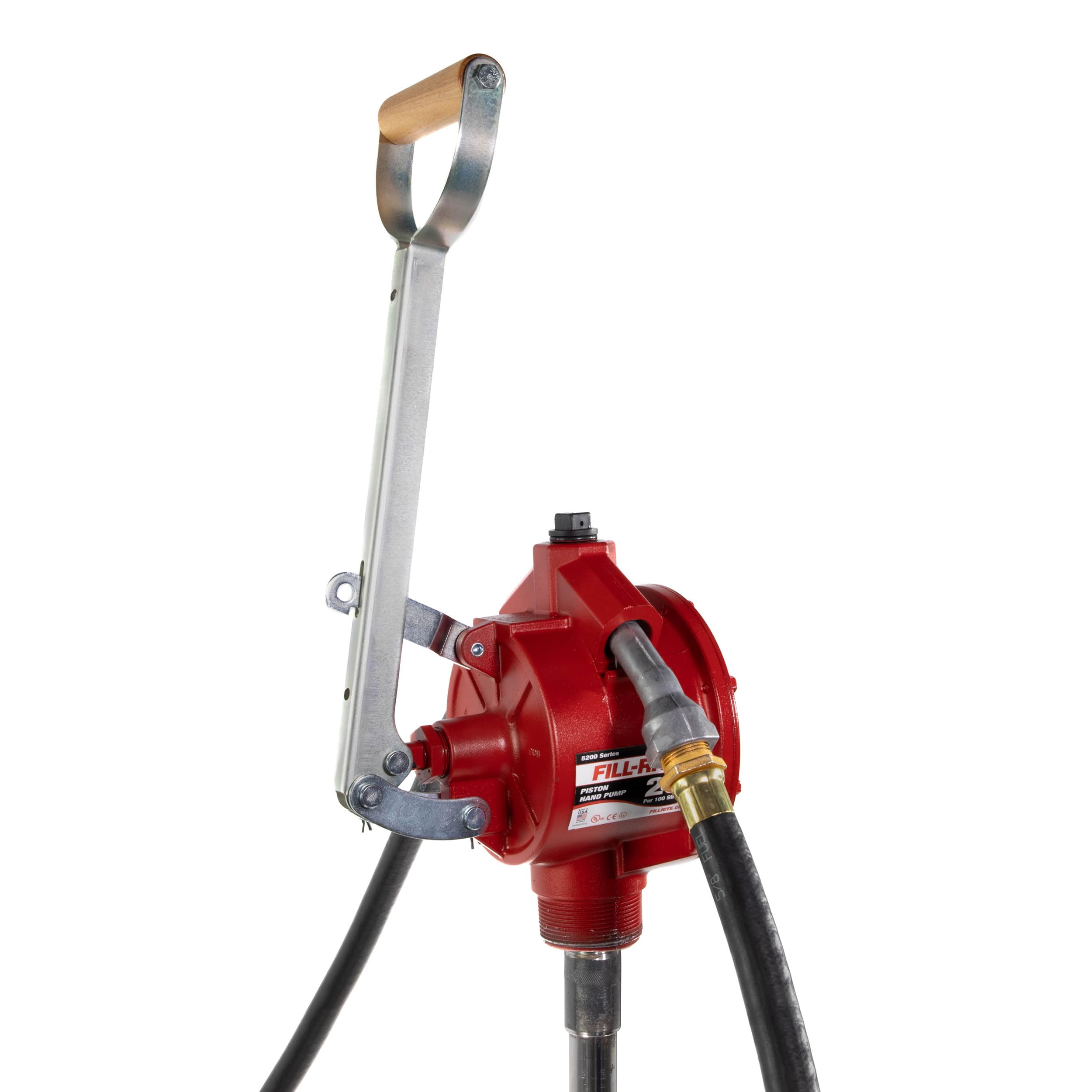 Photo 1 of Fill-Rite FR152 Piston Hand Pump with Hose & Nozzle Spout, Red