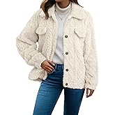 Dokotoo Winter Fleece Heating 2025 Jacket for Women Button Down Stand Collar with Pockets Coats
