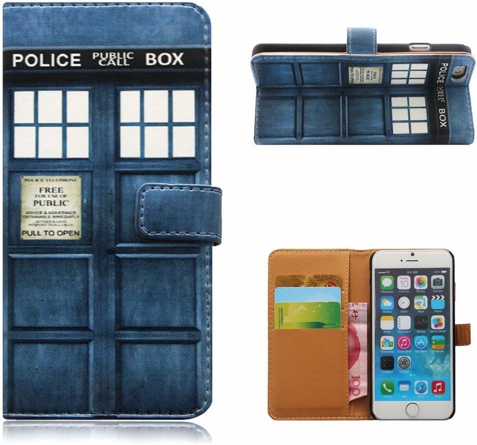 Leather Doctor Who Tardis PHONE Case Police Box Filp Wallet phone cover for IPHONE 7PLUS