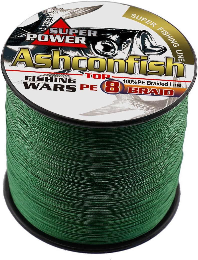 Ashconfish Braided Fishing Line- 8 Strands Super Strong PE Fishing Wire-100M/109Yards-300M/328Yards-500M/547Yards-1000M/1093Yards -6lb 8lb to 300lb-Abrasion Resistant-Zero Stretch- Multiple Colors