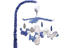 Upgraded Blublu Park Baby Mobile for Crib with Music, Baby Crib Mobile with Hanging Rotating Toys Woodland Nursery Decor for Newborn Baby Boys Girls, Digital Music Box with 12 lullabies(Blue)