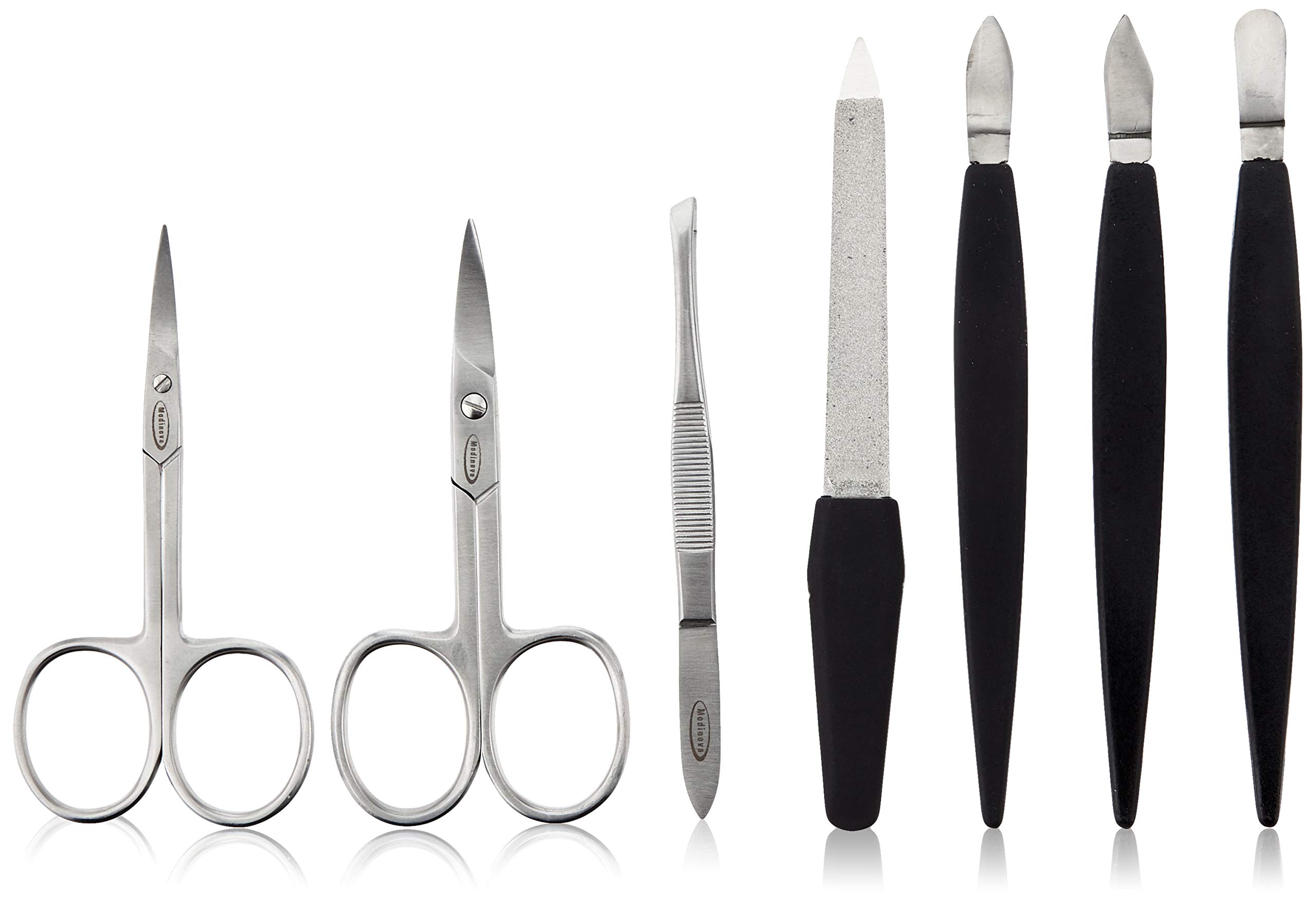 Modian Leather Manicure Case, 7 Pieces, Garnet 9500382, Standard, Single