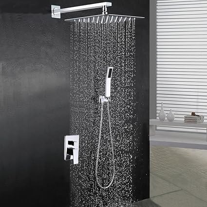 Boharers Bathroom 10 Rainfall Shower Head With Handheld Wall