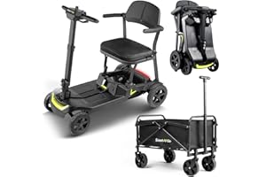 SCOOTNGO Mobility Scooters for Seniors, 4 Wheel Foldable Lightweight Airline Approved Mobility Scooter for Adults, Dual Batte