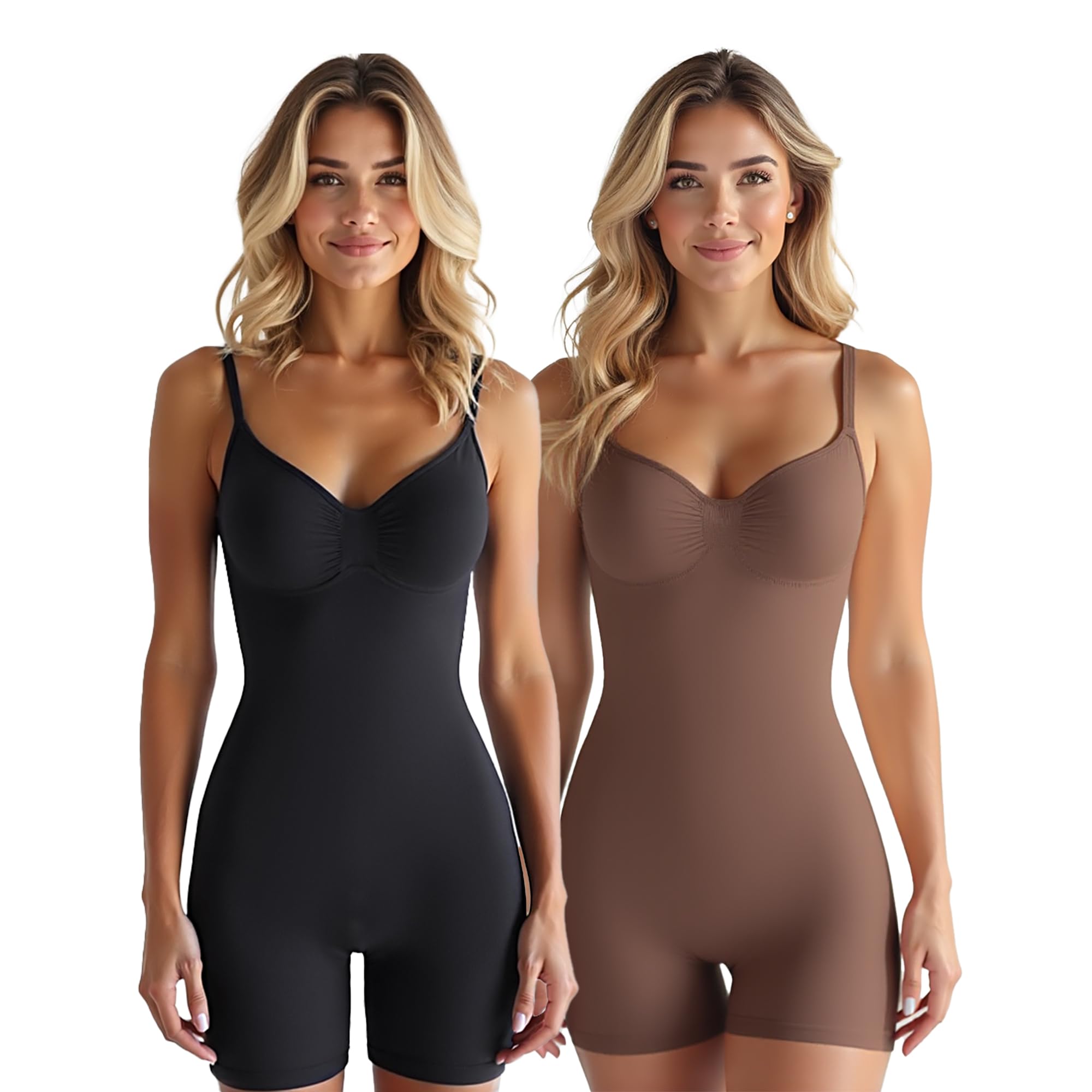 Photo 1 of LUXURY-VITA Shapewear Bodysuit For Women Tummy Control & Snatched Waist Sculpting, Adjustable Straps Invisible Under Dress, Compression Body Shaper For Postpartum & Wedding
