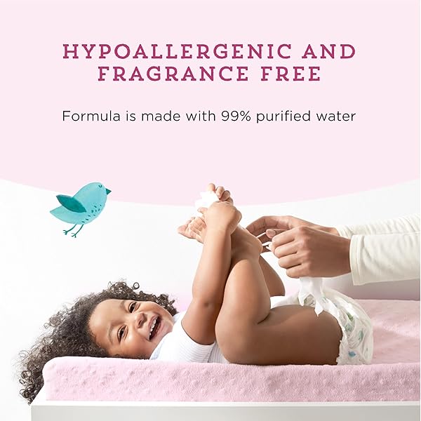 AMAZON BRAND – MAMA BEAR 99% WATER BABY WIPES, HYPOALLERGENIC,FORMULATED WITHOUT FRAGRANCE, 72 COUNT