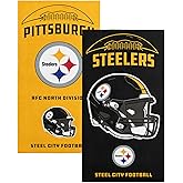 NORTHWEST Pittsburgh Steelers NFL Gamebreaker Beach Towel 2 Pack 30 x 60 Inches