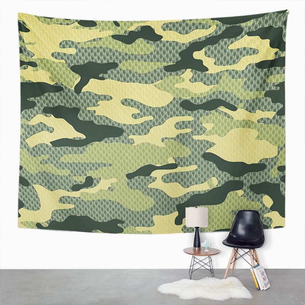 Y·JIANG - Tapiz de camuflaje verde abstracto para el hogar, dormitorio