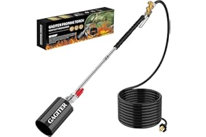 GAGITER Propane Torch Weed Burner Kit,High Output 1,800,000 BTU with Self Igniter,Heavy Duty Blow Torch Flamethrower with Turbo Trigger and 10FT Hose for Flame Weeding,Roof Asphalt,Ice Snow,Road Marking-Black
