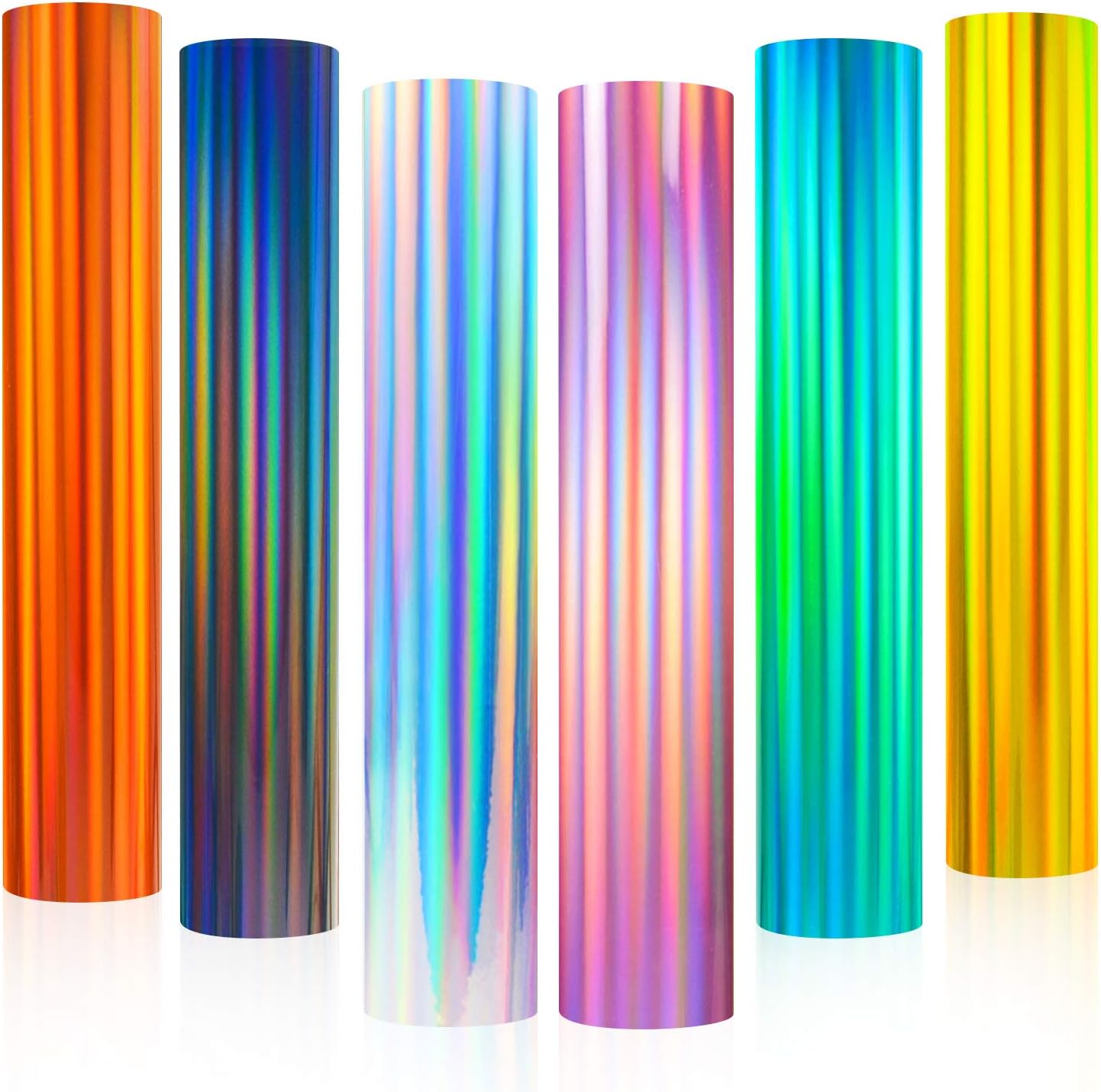 Holographic Glossy Rainbow Permanent Adhesive Craft Vinyl for curicut,Cameo,for DIY Tumblers,Rainbow Vinyl: Kitchen & Dining