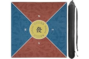 BAFLOVGA 31.5" Thick Mahjong Mat with Carrying Bag, Anti Slip and Noise Reduction Mahjong Table Cover Mat, Mahjong Tablecloth, Board Game Table Mat for Poker, Dominoes, Card, Board & Tile Games