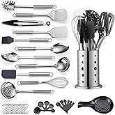 Reanea Kitchen Utensils Set, 39 Pieces Stainless Steel Cooking Utensils Set, Spoon Spatula Set with Sturdy Stainless Steel Ut