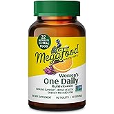 MegaFood Womens Multivitamin One Daily - Multivitamin for Women - Vitamin C, Vitamin D, Iron & B Vitamins - Bone, Energy Metabolism & Immune Support - Vegetarian, GlutenFree - 60 Tablets, 60 Servings