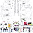 8 Pack Pegboard for Walls Crafts, Pegboard Wall Organizer, Small 10" x 10", Plastic Panels Craft Room, Storage, Workbench, Study Room