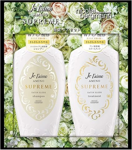 Amazon ジュレーム Kose アミノ シュープリーム サテンスリーク さらさら かろやか シャンプー トリートメント 本体ペアセット ローズ ジャスミン 500ml 500ml ジュレーム シャンプー コンディショナーセット 通販