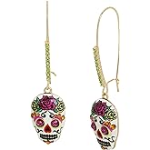 Betsey Johnson Womens Sugar Skull Dangle Earrings