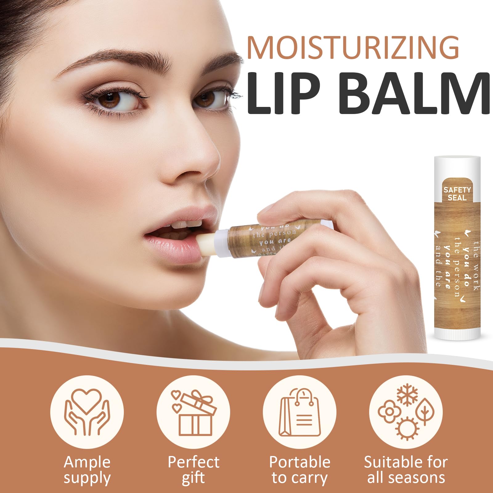 DMSKY Appreciation Gifts 60 Pcs Lip Balm Bulk, Staff Appreciation Gifts Bulk Thank You Gifts Bulk for Coworkers Teacher Worker Employee Leaving Farewell Gifts