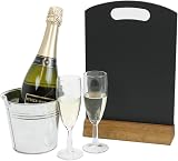 Chalkboards UK Handheld Table Top Blackboard with Plinth 31 x 21 cm Black view 4