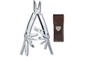 Victorinox Swiss Tool Spirit X Swiss Army Knife, 24 Function Swiss Made Multi-Tool with Needle-Nose Pliers, Wire Cutters and Large Blade - Silver