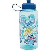 Silver Buffalo Disney Lilo and Stitch Weird Cute Decals Big Sports Water Bottle, 33.8 Ounces