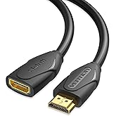 VENTION HDMI Extension Cable 5FT, 4K HDMI Extender Male to Female Cable Compatible with TV Roku Laptop Xbox Blu-Ray PS5/PS4 S