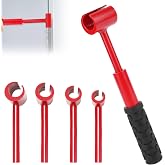 ASIEIT 4 in 1 Door Hinge Adjustment Tool, Multi-Size Hinge Gap Adjustment Wrench Tool Set for Round Bolt Standard Gauge 0.53-0.97 Inch, Stainless Steel Hinge Wrench with Rubber Handle for Repair