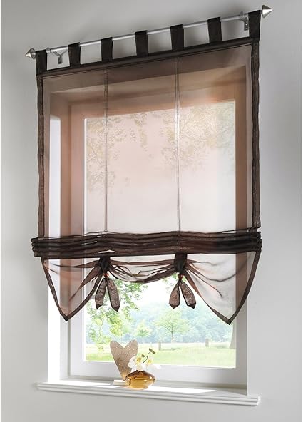 angel bud 1 pieza color solido cortina de tul cortina romana cortinas romanas para cocina bano y balcon anchura 100 cm x longitud 155 cm