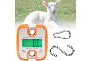 Pilida Digital Crane Scale 300kg/660lbs with Green LED Screen,Waterproof Handheld Crane Scale with Hooks for Fishing Farm Hunting Garage Outdoor Luggage Orange ABS Shell(Not Batteries)