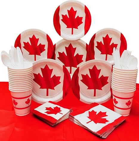 Home Garden Party Supplies Waving Canadian Flag Maple Leaf