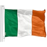 G128 Ireland Irish Flag | 3x5 Ft | LiteWeave Pro Series Printed 150D Polyester | St. Patrick's Day Decor, Country Flag, Indoor/Outdoor, Vibrant Colors, Brass Grommets