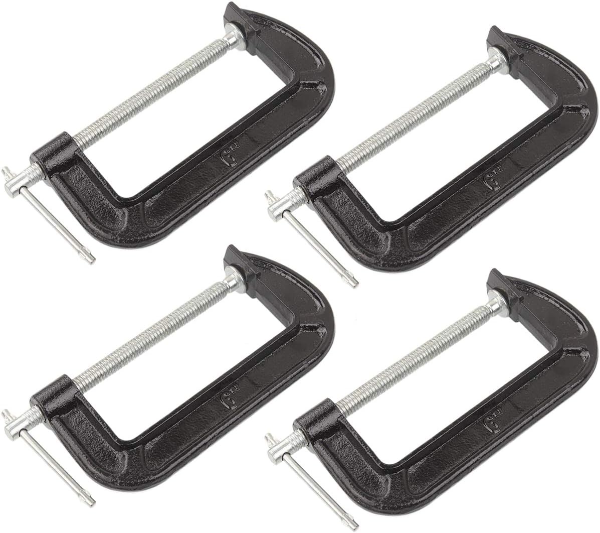 HNBun 4 Piece 6 Inch CClamp Set, Malleable Iron CClamp Quality Quick
