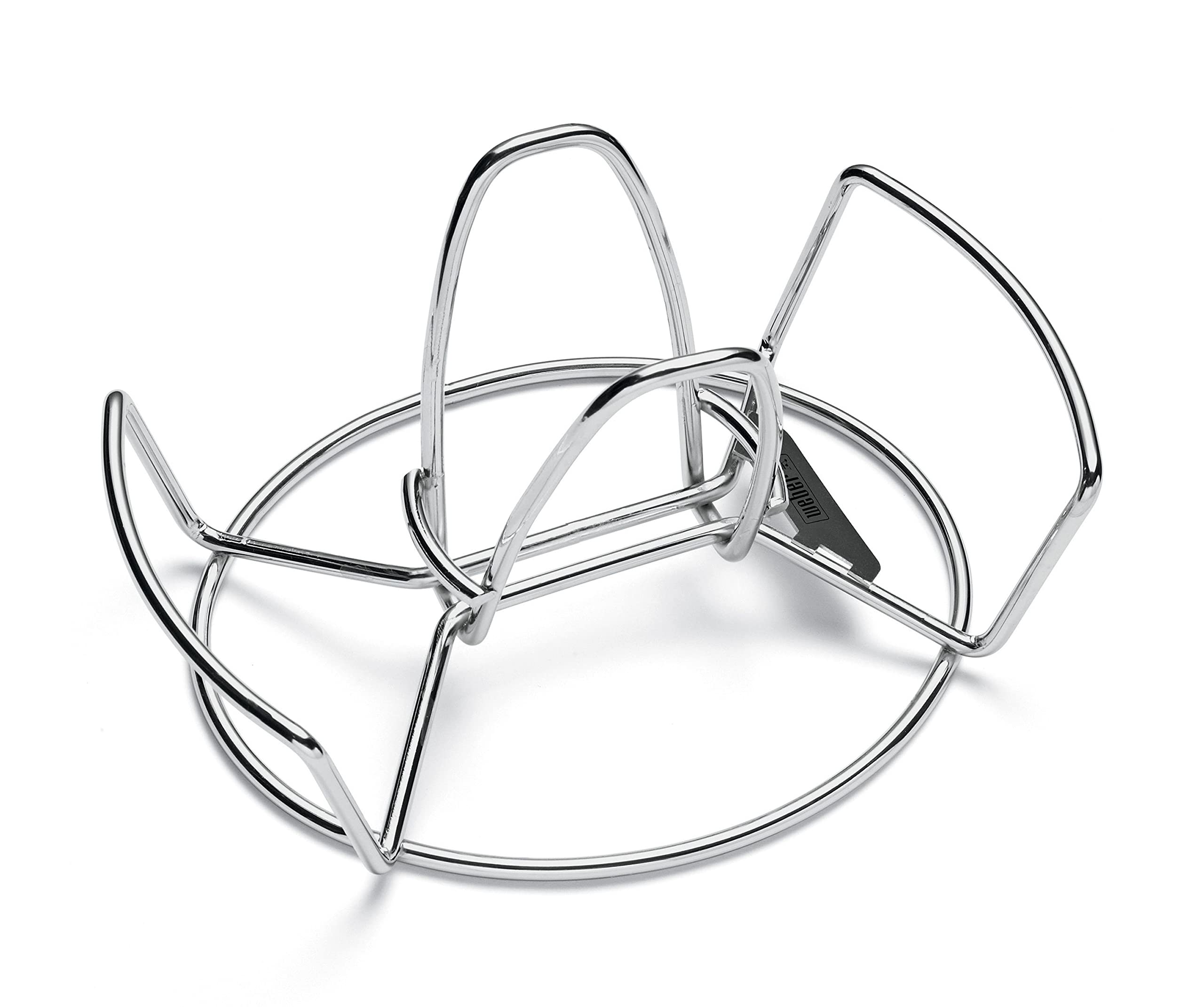 Weber Poultry Roaster made of Stainless Steel, with practical handles, Holder for Can/Container for Liquids for Crispy, evenly cooked & juicy Chicken, dishwasher safe - Silver (6482)