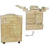 Nähkorb XXL groß eckig mit 1 Schublade + 8 Fächer - Nähkasten Nähkasten