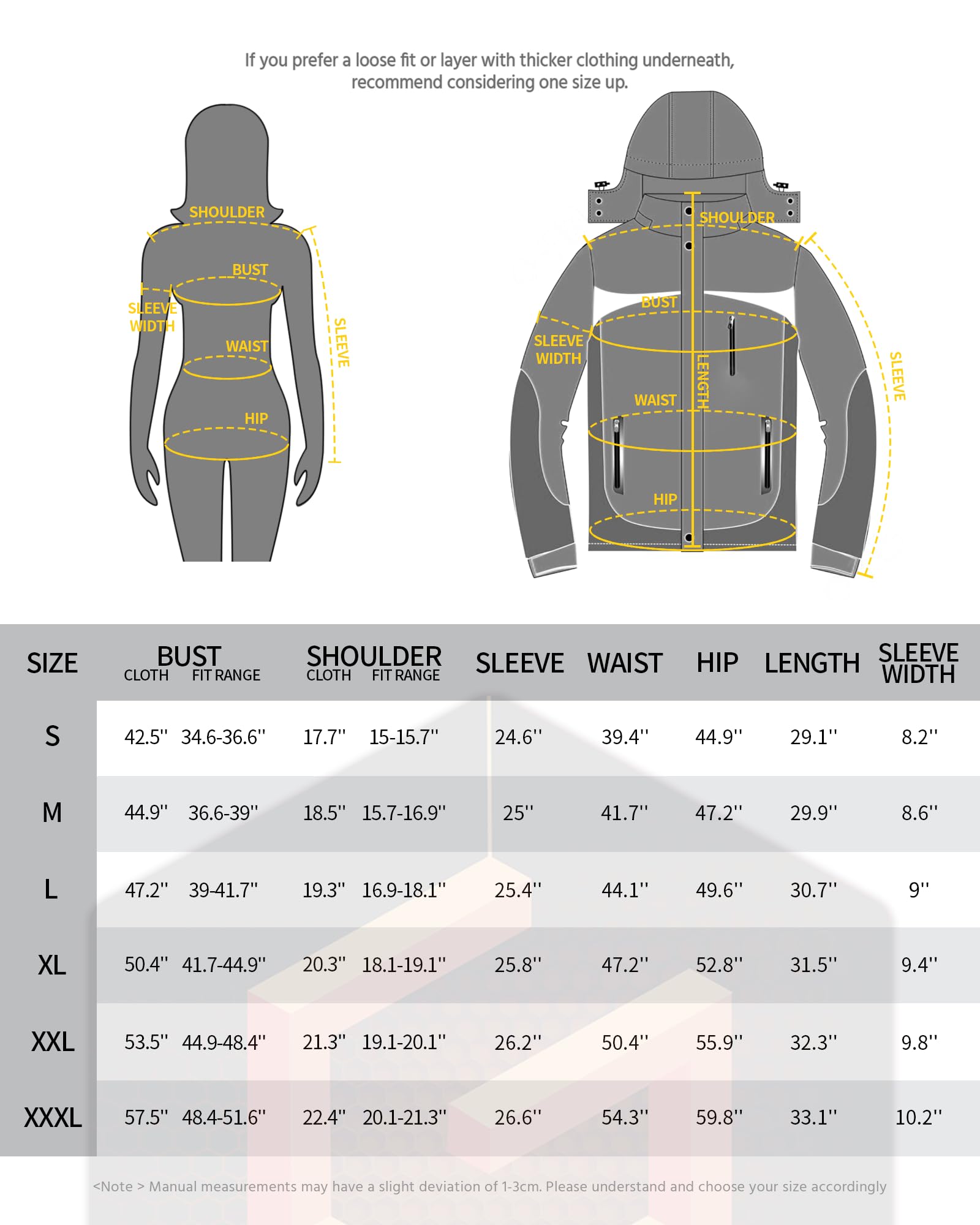 Graphene Heated Jacket for Women with Large Capacity Battery Pack Waterproof Windproof