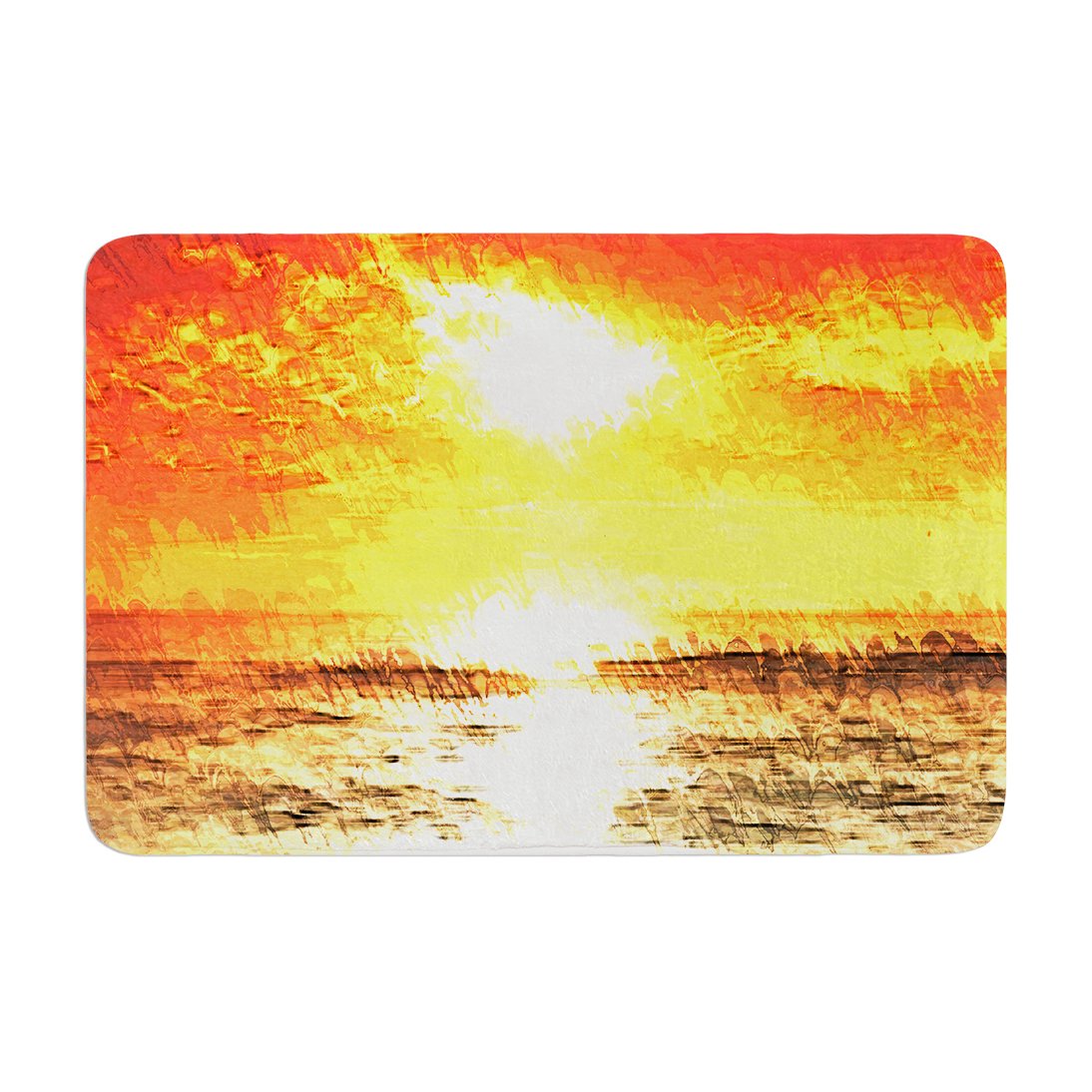 Kess Inhouse Oriana Cordero Riviera Orange Yellow Memory Foam Bath Mat 17 By 24 Bath Rugs