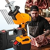 Brushless Motor Electric Meat and Bone Saw, 950W Handheld Butchering Tool with （4 Upgraded Blades）- Home Butcher Saw Kit with