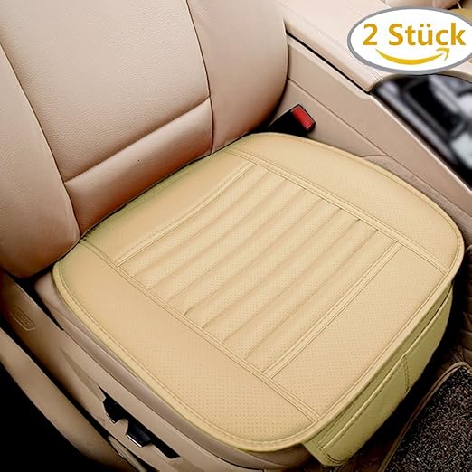 BIG Ant Sitzauflage Auto Sitzbezüge Sitzkissen für Auto Front Auto Abdeckung für Vordersitz mit Bambuskohle PU Leder x 2 Stüc