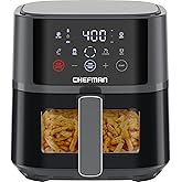 Chefman Air Fryer – 4 QT Compact Airfryer for Quick & Easy Meals, Features Hi-Fry Technology for Extra Crisp, Easy-View Windo