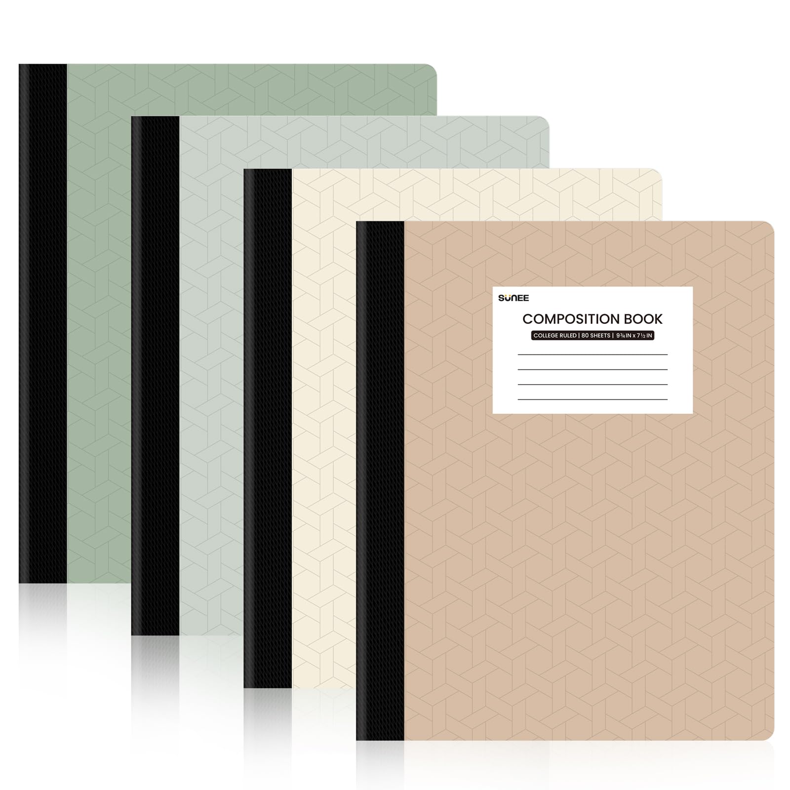 Photo 1 of *ONLY 2* SUNEE Composition Notebooks - College Ruled Paper, 4 Pack Composition Book, 9 3/4" x 7 1/2", 80 Sheets/160 Pages, Assorted Morandi Colors, School, College & Office Supplies