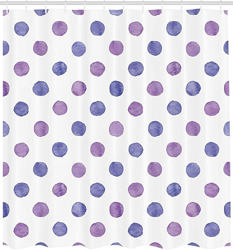 Amazon Hiyash 紫のシャワーカーテン水彩水玉プリント71x71inchiウォッシュ防水布地12個のプラスチック製フック付きバスルームシャワーカーテンアパート装飾 シャワーカーテン ホーム キッチン オンライン通販