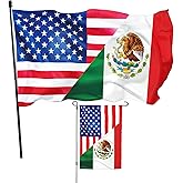 Voudlye Mexico USA Friendship Flag 3x5 Ft Friendly Flags and Garden Flags 12×18 Inch Double Sided Print for American Outdoor Indoor Decor Anti-Fading