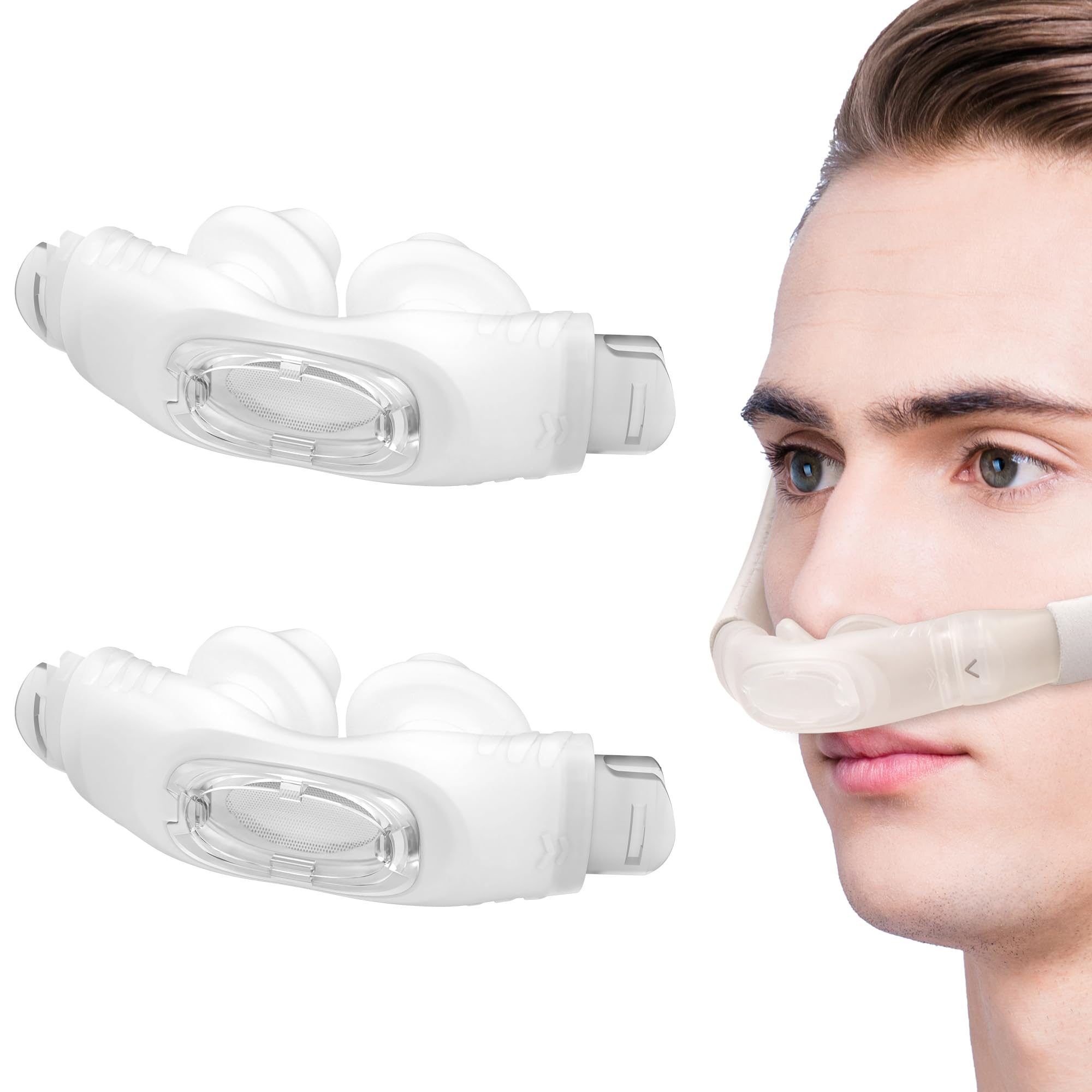 Photo 1 of 2 Pack Advanced Comfort Nasal Pillows for AirFit P30i FSA or HSA Eligible Leak Resistant Cushions Noise Reduction Lightweight Comfortable Fit CPAP Supplies Easy to Clean - Large