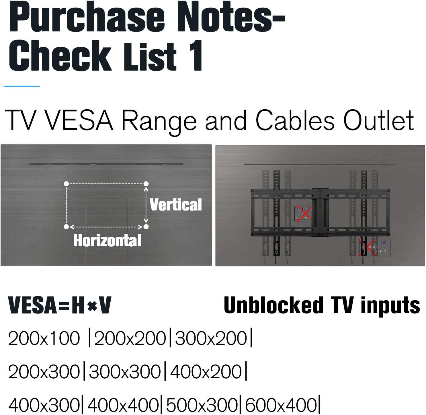 Mounting Dream TV Mount Fixed for Most 42-70 Inch Flat Screen TVs , TV Wall Mount Bracket up to VESA 600 x 400mm and 132 lbs - Fits 16"/18"/24" Studs - Low Profile and Space Saving MD2163-K: Electronics